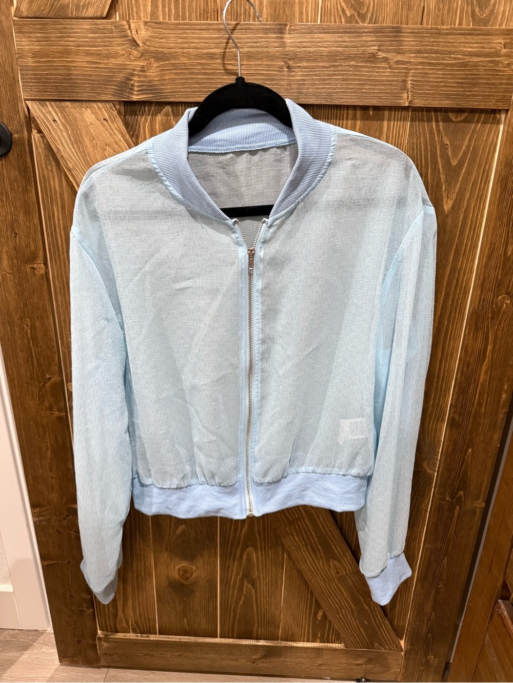 Light Blue Women's Bomber Jacket